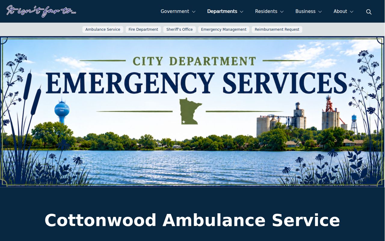 Cottonwood warrant records emergency services page naming the county sheriff as provider